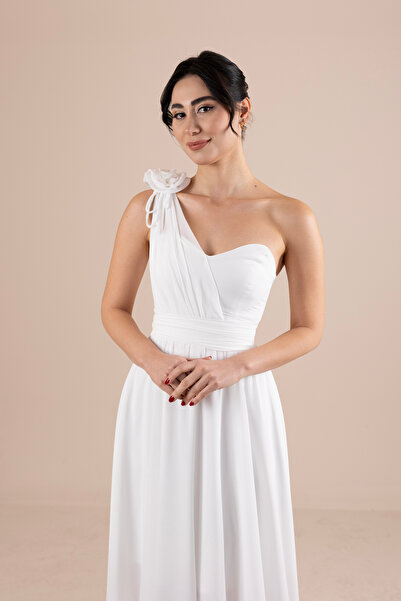 berissima bride Sweetheart λαιμόκοψη με λεπτομέρεια λουλουδιών σιφόν με έναν ώμο για γάμο και φόρεμα σκοποβολής