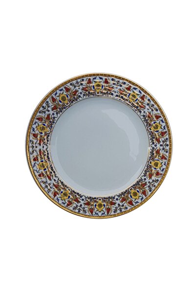 Armada Çini Armada Cini Prt 61 25 Cm Sarı Altın Yaldızlı Lale Karanfil Desenl...