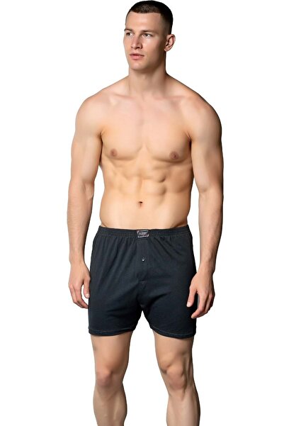 SEDEF YILDIZ Erkek Penye Boxer Füme