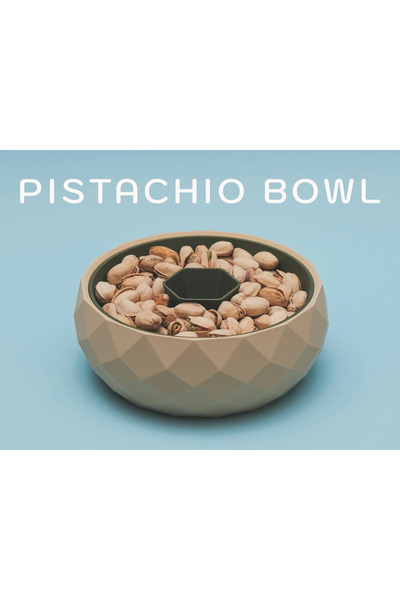 DEOZ3D Geometric Patterned Snack Plate with Waste Container