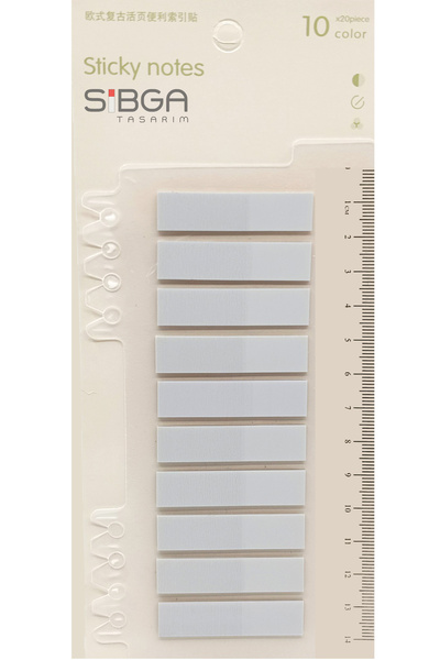 sibga tasarım Transparent Light Gray Color Postit Post-It Post It. Book Mark Bookmark Postit Sticker 200 Sheets