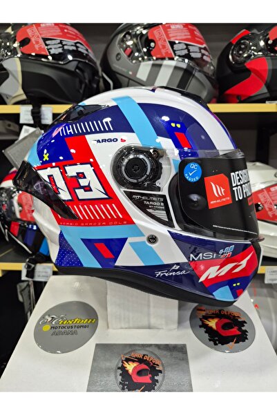 MT Targo S Sergio Garcia D7 Parlak Motosiklet Kaskı Full Face
