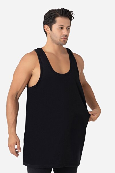 Arma Yıldız Men's Black Large Size Undershirt 3 Pack 100% Cotton Combed Cotton