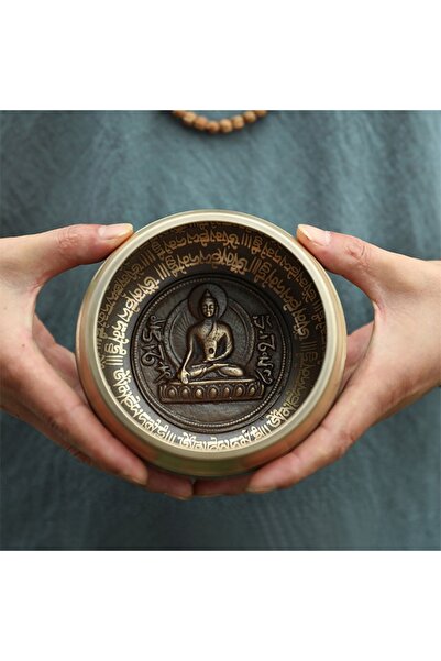 miniarpturkiye ÖZEL BUDA TASARIM | Tibet Şarkı Söyleyen Kase | Nepal El Yapımı | Meditasyon • Yoga • Enerji | 14 cm