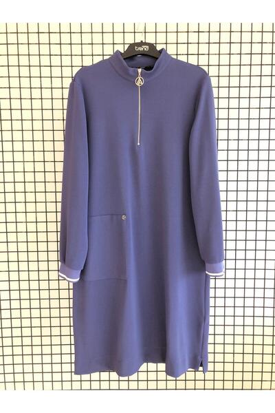 Armine Collar Zipper Sleeves Ribbed Tunic Autumn-Winter
