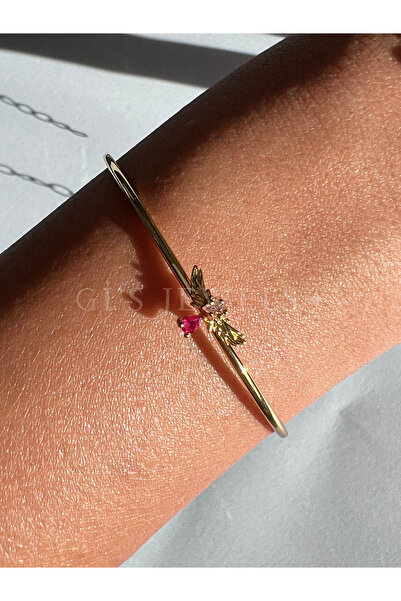 Generic Altın Renk Kanat Figürlü ve Taşlı Ayarlanabilir Bileklik