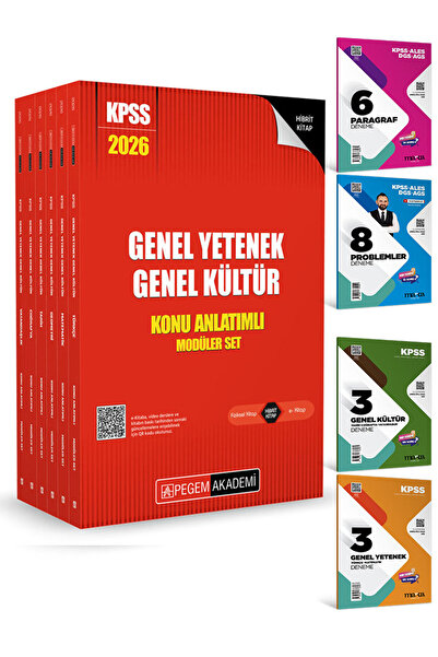 Pegem Akademi Yayıncılık 2026 KPSS Lisans Genel Yetenek Kültür Konu Anlatım Modüler Seti Pegem 10 Kitap