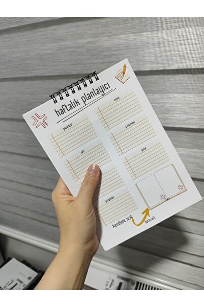 beticraft Haftalık Planlayıcı A5 boy 15x21 Üstten tutkallı Çek kopar