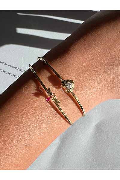 Generic Altın Renk Kanat Figürlü ve Taşlı Ayarlanabilir Bileklik
