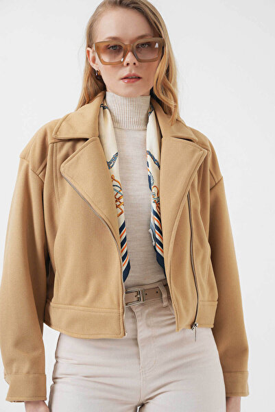 Bigdart Short Cashmere Light Brown Women's Jacket 0717