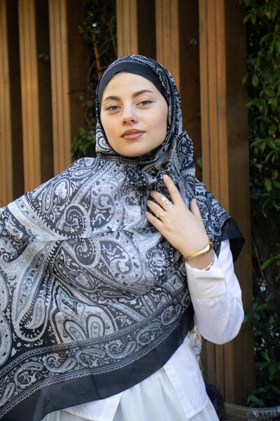 Store Șal și eșarfă din mătase indiană cu model Musul