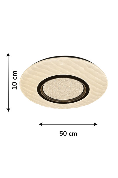 ESSLİGHT Bagel 50 cm Plafonier Led Chandelier with 3 Color Light Modes (White Yellow Daylight) Kitchen Bedroom Living Room
