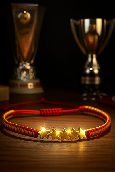 Reoona Yellow Red 5 Star Fan Bracelet - Handmade Adjustable