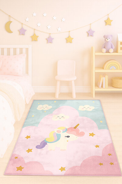 Bebişim Halı Sevimli Unicorn Bambu Çocuk Odası Halısı