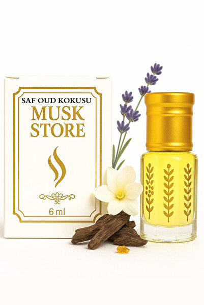 MUSK STORE SAF OUD KOKUSU Parfümü esans alkol içermeyen 6ml doğallığı ve deri...