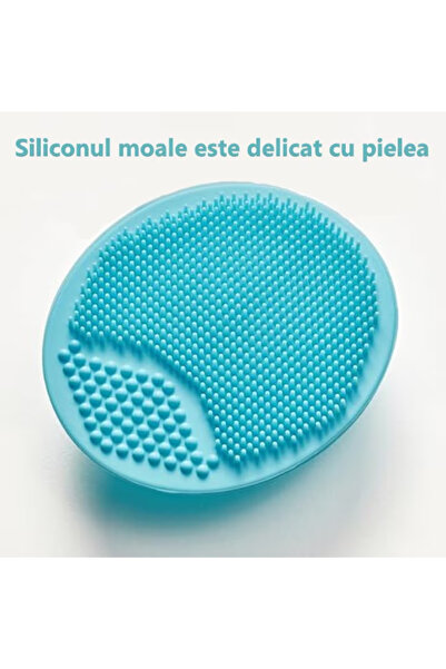 TrioStore Set 2 Perii de Baie din Silicon pentru Bebelusi, Indeparteaza Crustele de Lapte, Albastru