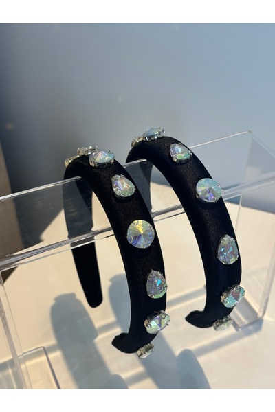 Miracle Siyah taşlı taç toka