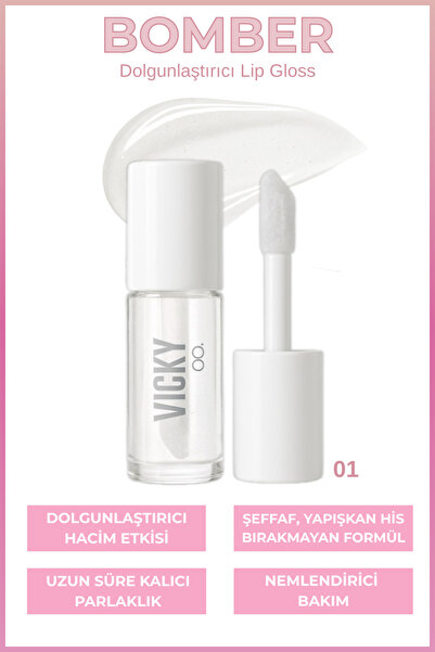 Vicky Bomber Dolgunlaştırıcı Lipgloss (Hacim Veren Şeffaf Dudak Parlatıcısı) ...