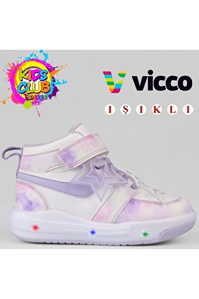 Kids Club Shoes حذاء Vicco Yenni للأطفال بنعل مطاطي فايلون مع إضاءة لتقويم ال...