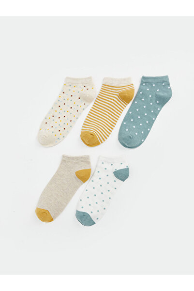 LC Waikiki Beige Patterned Women's Booties Socks 5-Piece