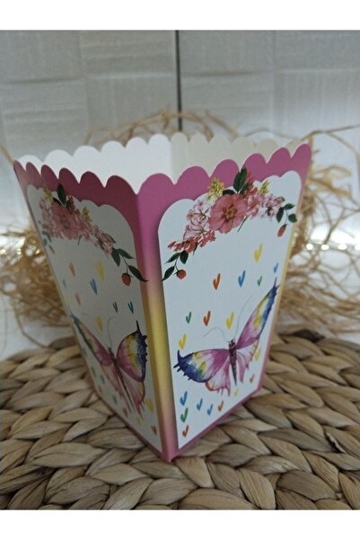 Deniz Party Store علبة رقائق الذرة الفشار من الورق المقوى تحت عنوان الفراشة 8 قطع