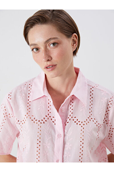 LC Waikiki Vizyon New Season Lace-Like Knit Brode Women's Shirt