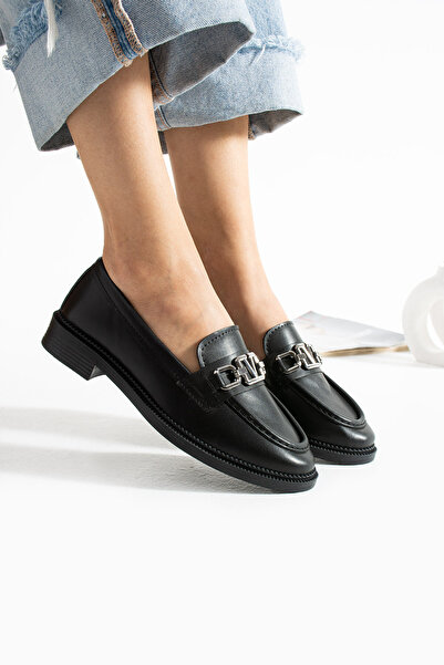 HVZ Exclusive Siyah Kadın Günlük Ayakkabı Loafer , Ergonomik Yumuşak Taban Okul, Lise , Üniversite Ayakkabısı