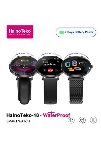 HAINOTEKO HainoTeko-18 Smart Watch with AMOLED Display, Waterproof, with 3 Straps, Health Monitoring
