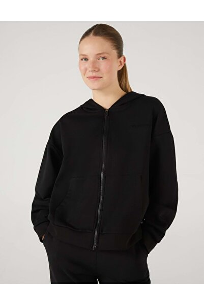 SKECHERS S242117 W Essential Full Zip Hoodie Sweatshirt Eşofman Üstü Kadın Ceket SİYAH