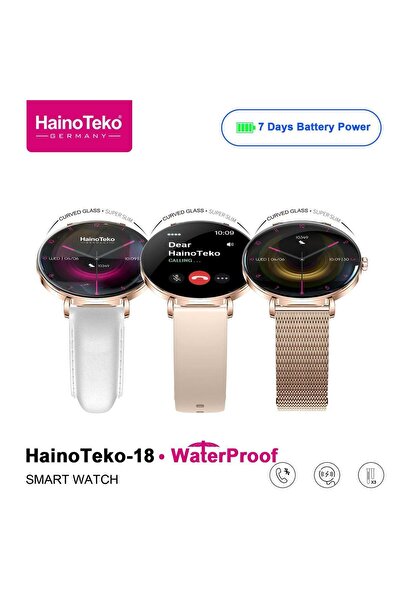 HAINOTEKO HainoTeko-18 Smart Watch with AMOLED Display, Waterproof, with 3 Straps, Health Monitoring