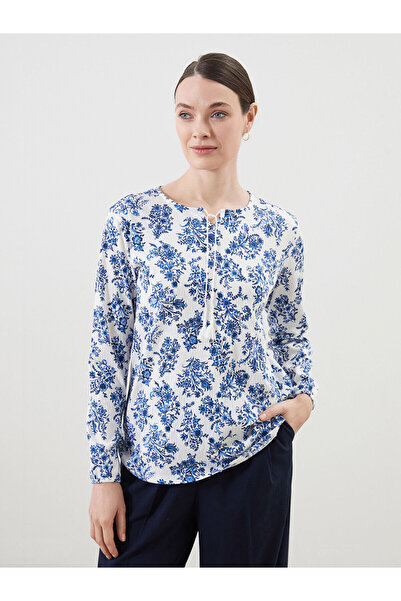 LC Waikiki Nevavm Women's Blouse with Collar and Floral Pattern