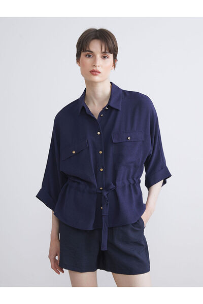 LC Waikiki Nevavm Dobby Oversize Women's Shirt with a Difference