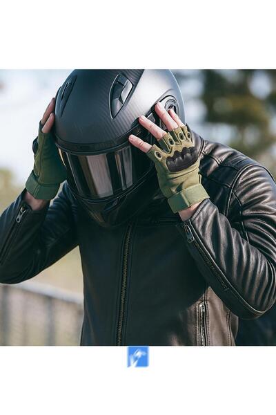 Kardelen Butik Denizli Water Resistant Polyester Biker Cut Finger Gloves