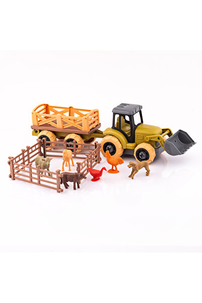 Uniqlion 2’si 1 Çiftlik Oyuncağı – Söktak Traktör Seti, 6 Hayvan & 4 Çit Dahil