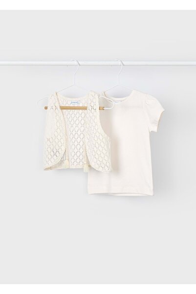 MAYORAL Κοριτσίστικο μπλουζάκι με γιλέκο ΚΡΕΜ