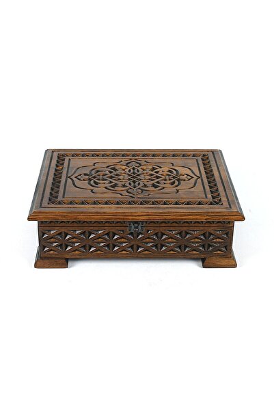 Otantik Çarşı Ahşap Rahle Boy Kuran Kutusu 29x37x12 cm.