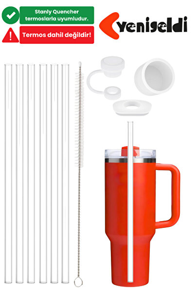 Yenigeldi 10 Pieces Stnly Quencher Compatible 30 40 oz Straw Lid Stopper Set Leak Proof Replacement Cup Accessories