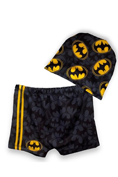 LİTTLE TORTOİSE Erkek Çocuk BATMAN Desenli Likralı Esnek Rahat Kalıp Deniz Şo...