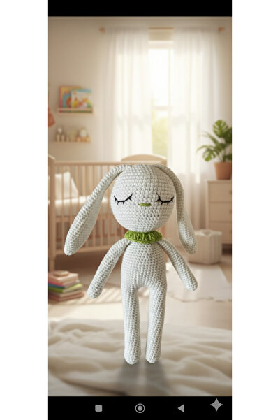 MK hobievimm Amigurumi Uykucu Tavşan Organik Oyuncak