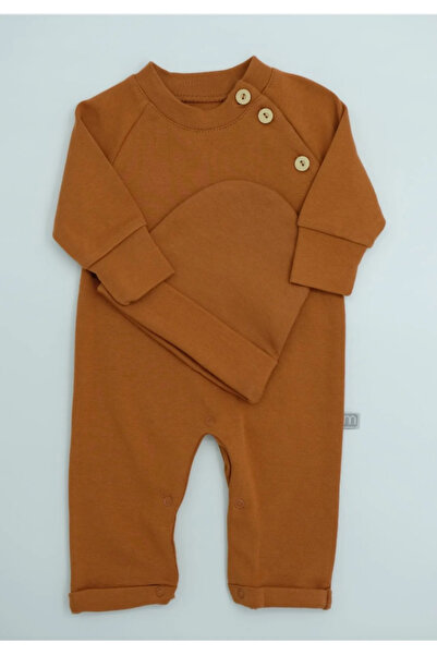 Minimus Collar Double-breasted Buttoned Jumpsuit Set with Hat