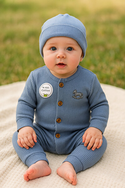 HappyMom Bebek At İşlemeli Tulum