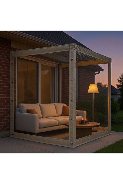 İKİZLER BRANDA Balkon Şeffaf Brandası Kuş Gözlü 3m uzunluk x1.5m yükseklik 0....