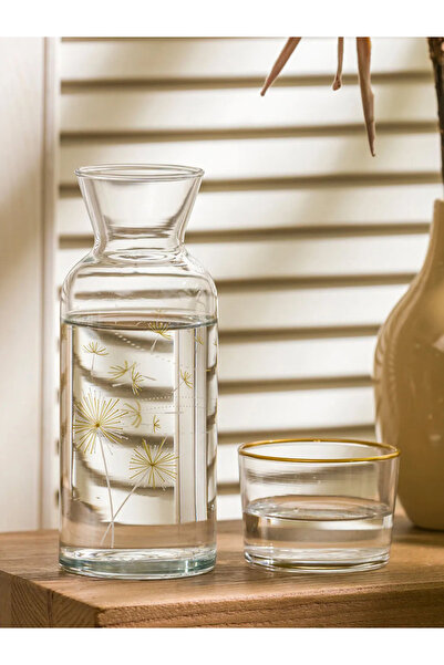 LC Waikiki Sarı Çiçek Baskılı Cam Sürahi - 700 Ml