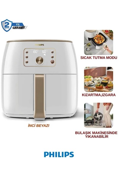 Philips Airfryer Smart Sensing Fritöz, 1.4 Kg, 7.3 L Kapasite | Sıcak Tutma M...