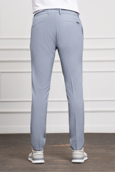 Morven Pantaloni sport slim fit pentru bărbați, albastru Polyviscon Trend Jogger cu șnur