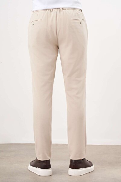 Morven Erkek Bej Poliviskon Trend İpli Jogger Slim Fit Spor Pantolon