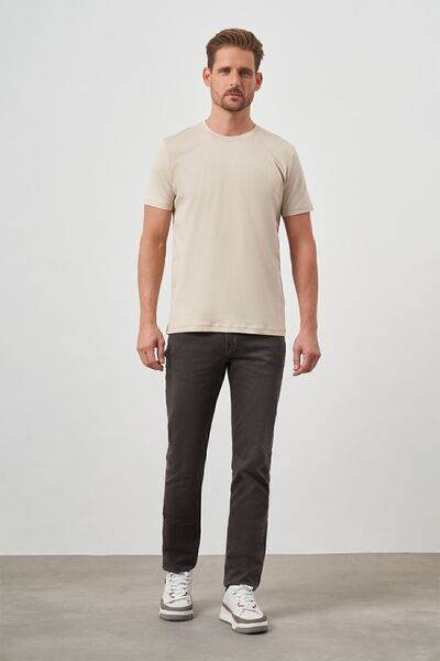 Morven Ανδρικό μπλουζάκι σε μπεζ Basic Crew Neck Dynamic Fit