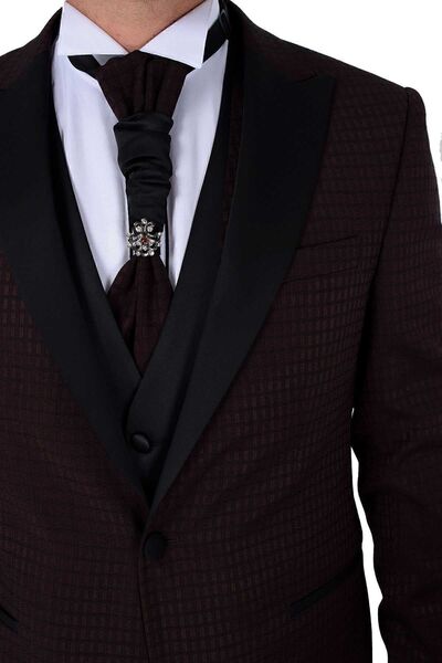 Morven Чоловічий темно-бордовий жилетний костюм Нью-Йорк