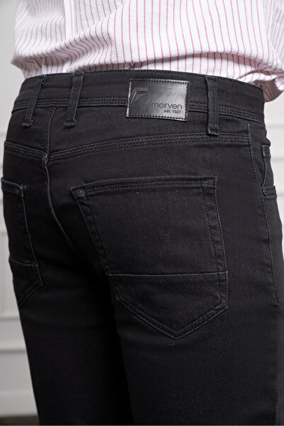 Morven Erkek Siyah Jean Slim Fit Dark Kesim Pantolon