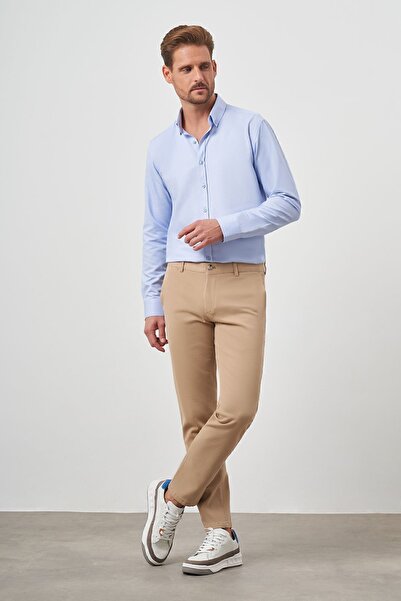 Morven Men's LIGHT BROWN Cotton Side Pocket Slim Fit Chino Pants